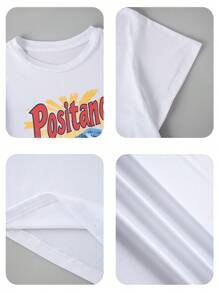 Loose Daily Casual Seaside Vacation Comfortable Women's Short Sleeve,Positano Shirt,Amalfi Coast T Shirt,Italian Shirt,Coastal Grandmother Vintage Aesthetics,Summer Vintage Patterned Shirt,Cute Italian Tops,Suitable For Daily Casual Time,Party Wear,Suitable For Gift Giving