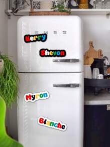 1pc Customized Colorful Text Acrylic Refrigerator Decoration Magnet, Wedding, Valentine's Day, Anniversary Gift, School Locker Decor Customized Fridge Magnet