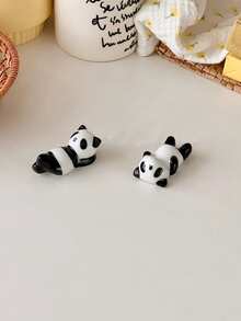 5pcs Ceramic Panda Design Chopstick Rest Holder, Cute Chopstick Stand For Home Use - Black and White - View 7