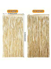 2 pièces Décoration pour fête d'anniversaire, gland à paillettes dorées ondulées, convient pour les festivals, les fêtes, les décorations, les arrière-plans photo, les décorations de fête, les fournitures de fête