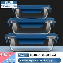 Thick Glass Food Storage Container, Large Capacity Lunch Box, Airtight Meal Prep Container, Microwave & Dishwasher , Suitable For Work And School - Multicolor - View 13