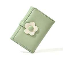 Cartoon Fresh Tri-Fold Wallet, Simple Short Sweet Purse, Cute Little Daisy, Student Wallet, Suitable For Holiday Gift