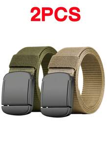 1/2/3 piezas Cinturón de nailon con hebilla automática para fitness al aire libre, senderismo, caza multiusos, táctico, de lona de alta calidad para hombres, casual, de negocios, novio, esposo, padre, regalo para hombre, uso diario, moda, adolescente, al aire libre, vacaciones, atlético, viaje, calle, bohemio, vintage, otoño, Halloween