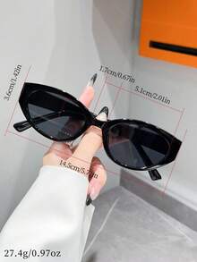 1 Pair Unisex Retro Cat Eye Sunglasses, Fashionable And Versatile, Suitable For EDM Festivals, Travel, Vacation, Sports, Driving, Holidays, Beach, UV Protection, Family Outings, Golf, Hiking, Summer Accessories, Outdoor Wear, Vacation Atmosphere, Elegant Styling, Street Fashion Accessories, Sports, Parties, Street Style, Fishing, Outdoor Activities, Holidays, Outdoor Activities, Sun Protection For Summer Beach Vacation,Outdoor,Travel - 彩色 - 查看 5
