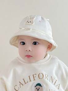1pc Baby/Kids Girl Princess Rabbit Ear Bucket Hat, Sun Ion, Suitable For All Seasons - Multicolor - View 6