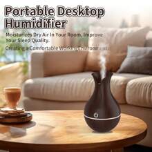 USB Air Humidifier With Scent Chip Diffuser, 7 Color LEDs, Silent Mini Cool Mist, Plastic, With USB Power For Office, Home And Bedroom - With Single Chamber Humidifier, Holiday Gift
