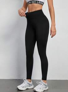 Women's Breathable Elastic Tight Leggings, Summer New Skinny Fitness Running Workout Pants, High Stretch Gym Yoga Trousers, Black Quick-Dry Outdoor Sports Trousers