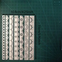 1pc Floral Lace Border Embossing Die, Silvery Metal Template For DIY Scrapbooking & Card Making Decor