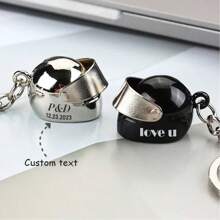1PC Custom Initial Name Motorcycle Helmet Keyring, Mini Motorbike Helmet Keychain, Personalized Biker Key Ring, Gift For Motorcycle Riders Dad,Multi-Functional,Durable,Ornamental,Reusable,Exquisite,Stylish,High-Quality,Colorful,Modern,Custom,Personalized,Unique