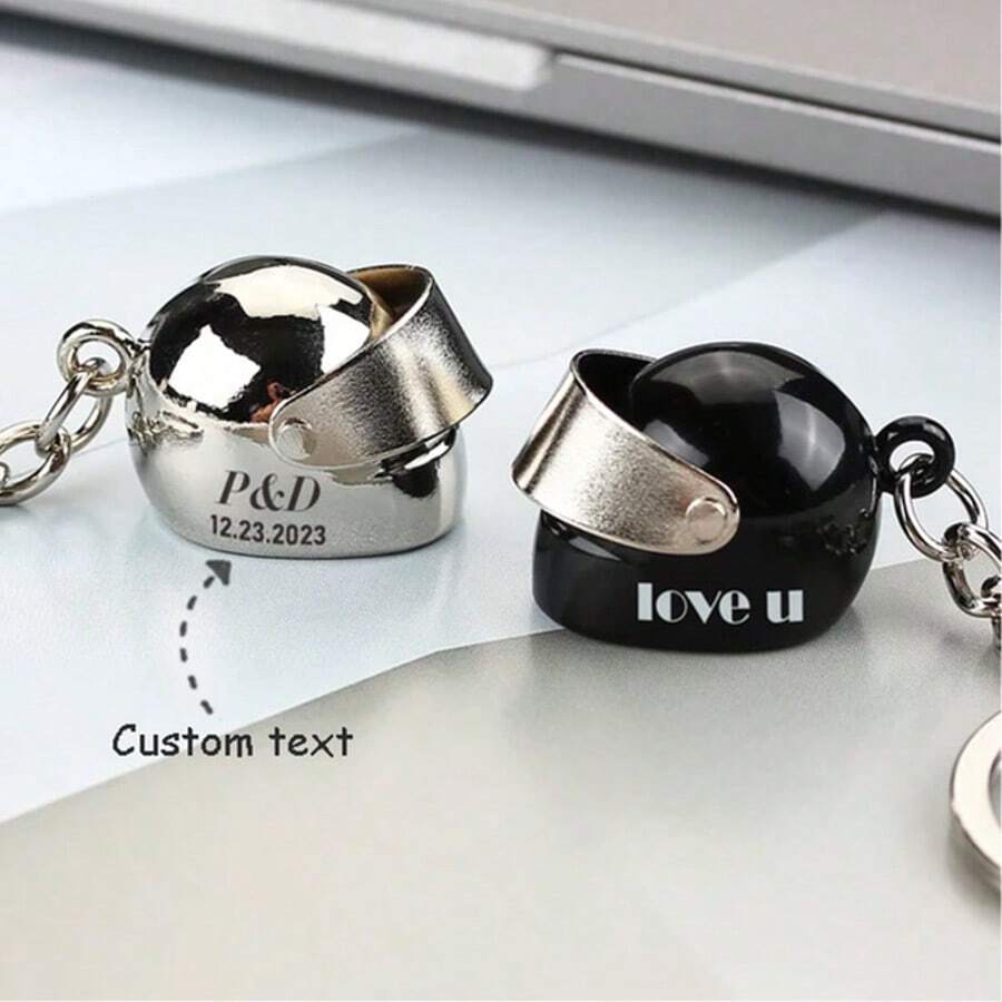 1PC Custom Initial Name Motorcycle Helmet Keyring, Mini Motorbike Helmet Keychain, Personalized Biker Key Ring, Gift For Motorcycle Riders Dad,Multi-Functional,Durable,Ornamental,Reusable,Exquisite,Stylish,High-Quality,Colorful,Modern,Custom,Personalized,Unique