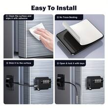 冰箱锁，升级版冰箱锁组合，立式冰柜锁，带儿童保护密码的橱柜锁，儿童冰箱锁，黑色 - 密碼鎖 - 查看 12