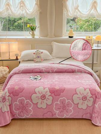 1 件雪花花朵儿童毯，薄款透气儿童盖毯，超柔软舒适儿童床上用品，适合儿童房和客厅，送给爱的情人节