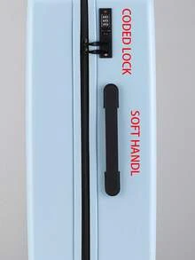 1 Stück 16/20/24 Zoll leichter Trolley Koffer mit Handyhalterung, individualisiertes LOVE Muster, geeignet für Schule, Urlaub, Geschenk, Muttertag - Schwarz - Übersicht 9