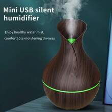 USB Air Humidifier With Scent Chip Diffuser, 7 Color LEDs, Silent Mini Cool Mist, Plastic, With USB Power For Office, Home And Bedroom - With Single Chamber Humidifier, Holiday Gift