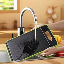 Khay rã đông thịt 4 trong 1 kèm thớt, dụng cụ mài dao và bào tỏi - Khay rã đông thịt đông lạnh, được thiết kế để chuẩn bị thức ăn trong nhà bếp | Thiết kế đa chức năng | Dụng cụ nhà bếp bền bỉ - Nhiều màu - Xem 16