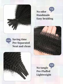 1 Packung 18 Zoll Afro Kinky Marley Flechthaar, schwarz, blond, hellbraun, schwarz, braun, rostbraun Marley Haar Häkel-Zöpfe, synthetische lockige Twist Marley Haare, lange fedrige Afro-Twist Haarverlängerungen, für den täglichen Gebrauch und Weihnachtspartys (8 Strähnen/Packung)