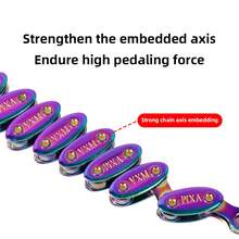 100-Link VXM Single Speed Olive Bike Chain With Rust-Resistant Colorful Coating, Suitable For 20-Inch Fixed Gear Bike Upgrade Accessories For Outdoor Cycling - Multicolor - View 3