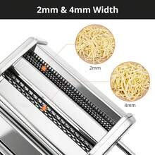 Stainless Steel Fresh Pasta Maker Roller Machine, With Adjustable Thickness Settings,Perfect For Homemade Spaghetti Fettuccini Noodles And Lasagna,Includes Removable Handle And Clamp (Silver) - Bạc - Xem 4