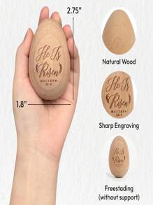 Easter Egg Decor, Wooden Decorations For Home, Tier Tray, Centerpiece Table Top, Easter Gifts Religious For Adult, Church, Christian Basket Stuffers, Egg Fillers (He Is Risen)