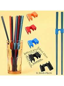 3 Stück/Set Kunststoff Essstäbchen Halter & Hilfswerkzeug, PE Material, zufällige Farbe, Schulbedarf