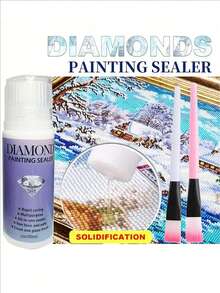 60/120/200ml Diamant Malerei Versiegelungsset, 5D Diamant Malerei Kleber mit Pinsel, permanenter Fixierer und glänzendes Zubehör, geeignet für Diamant Malerei und Puzzle