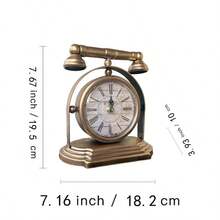 Vintage Iron Retro Painted Desk Clock, Decorative Table Clock, Retro Home Decor Clock, Living Room Bedroom Office Decor Clock, Minimalist Fashion Desk Clock, Silent Desk Clock Accessory Room Decor