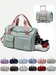 Sportowa torba na siłownię dla kobiet i mężczyzn, torba na ramię typu crossbody, z przegródką na buty i kieszeniami na rzeczy suche i mokre, trening fitness, joga, pilates, pływanie, plaża, bagaż, torba podróżna, torby damskie