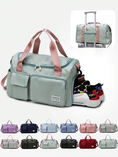 Sport Gym Bag For Women Men Shoulder Crossbody Bag, With Shoes Compartment And Wet Dry Storage Pockets Workout Fitness Yoga Pilates Swim Beach Luggage Travel Duffle Bag - Gift For Women Men