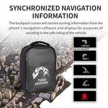 LED Backpack With Programmable Screen, 16-Inch Laptop Bag With USB Charging, Blind Spot Notification, Customizable Motorcycle Backpack For Men & Women, Ideal For Motorcycling, Cycling, And Camping - 黑色 - 查看 4