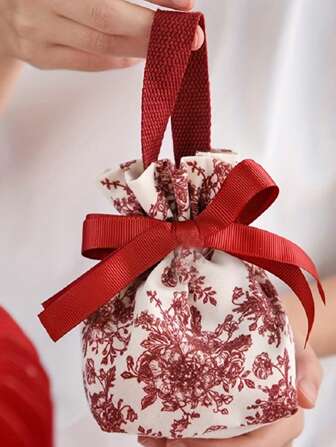 10 件优雅帆布抽绳袋，适用于珠宝和礼品 - 红色和香槟色，非常适合戒指、耳环、手镯、项链、糖果 - 非常适合派对礼物、婚礼纪念品、夏季生日海滩、返校学校用品、房间装饰