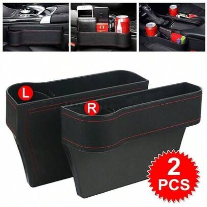 2Pcs Car Seat Gap Catcher Filler Storage Box Bottle Pocket Organizer Holder UK