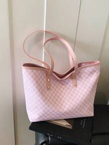 SHIMEINI 1 peça 2025 Nova Moda Europeia e Americana Patchwork Grande Capacidade Bolsa Tote, Bolsa de Viagem, Bolsa de Compras, Adequada para Uso Diário Feminino, Bolsa de Livros de Volta às Aulas para Estudantes, Viagem de Férias, Feriado, Data, Presente