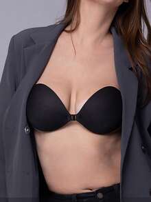 Black Strapless, Backless Bra, Suitable For Wedding Dress - Black - View 5