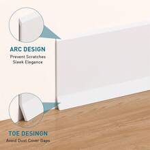 1 miếng dán viền chân tường bằng PVC mềm tự dính 39,37/118,11/236 inch - Rộng 8cm, dễ lắp đặt, bảo vệ góc bền cho cầu thang và tường - Nhiều màu - Xem 7