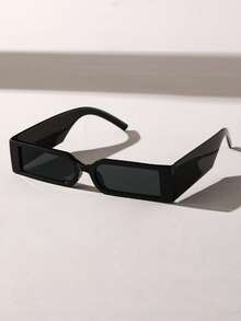 1 件青少年休闲风格黑色塑料几何春假趣味时尚眼镜适合学校郊游外出装跑步运动配件 - 黑色 - 查看 2