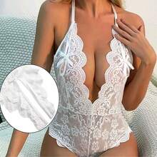 Bodysuit A Heart Biju Sexy Lace Lingerie Lace With Opening - White - View 2