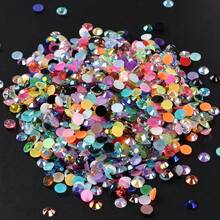 Bán buôn số lượng lớn nhựa Rhinestone thạch màu AB trong suốt AB 2mm, 3mm, 4mm, 5mm, 6mm mặt phẳng nghệ thuật móng tay trang trí quần áo - Nhiều màu - Xem 5