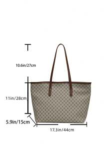 SHIMEINI 1 pieza Bolso de gran capacidad de color mixto de moda europea y americana 2025, bolso de viaje, bolso de compras, adecuado para uso diario de mujeres, estudiantes de vuelta al colegio, viajes de vacaciones, festividades, citas, regalos