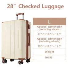 Hardshell Luggage Lightweight Durable ABS Suitcases With Double Wheels Expandable 28-Inch Checked Luggage 28" Single Luggage
