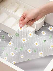 4PCS Shelf Liner For Kitchen Cabinets,Non-Adhesive Drawer Liner,Non-Slip Refrigerator Liner,EVA Waterproof Fridge Pad Cupboard Mat Easy Placemats,Gifts For Mother'Day