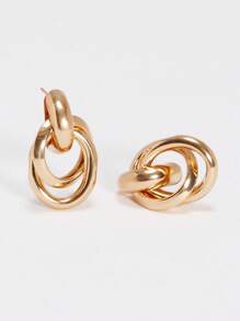 1 par de pendientes de aro de aleación de zinc de moda para mujeres para decoración diaria