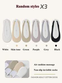 1/3 Pairs Of Invisible Socks That Do Not Show Up In Spring And Summer, Suitable For Women's Boat Socks With High Heels. Socks For Air Cushion Massage