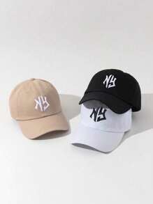 1/3 Embroidery NY Letter Baseball Cap, Adjustable Unisex Design - Breathable & Comfortable, Casual Daily Wear, Simple, Stylish, Versatile, Sun Protection, Breathable, Adjustable, Convenient For Traveling & Gifting