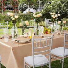 1 قطعة مفرش طاولة مستطيل أبيض قابل لإعادة الاستخدام والغسيل، قماش بوليستر مناسب للزفاف والحفلات والولائم