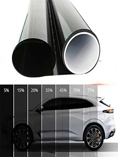 1Roll 1% 5% 15% 25% 35% 50% 70% VLT Window Tint Film For Cars Window Privacy Film Heat UV Block Scratch Resistant Blackout Auto Car Windshield Sun Shade Film Stickers Sticker Personalised Stickers