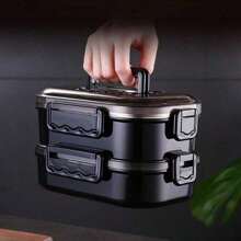 Doppelschicht auslaufsicherer tragbarer Lunchbox aus Edelstahl für Kinder, Studenten, Büro, Picknick, isolierte Bento Box Lebensmittel Behälter