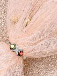 Elegant And Fashionable Personalized Birthstone Initial Letter Name Ring, Meaningful Gift For Valentine's Day, Anniversary, Friends, Christmas, Thanksgiving, Women's Jewelry - Silver - View 5