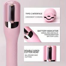 无绳自动理发器套装，可拆卸式分叉修护器，适用于干燥、受损和脆弱的发梢，便携式USB理发工具，专业美发礼品，适合家庭沙龙使用，自动分叉修护器，适用于干发 - 彩色 - 查看 9