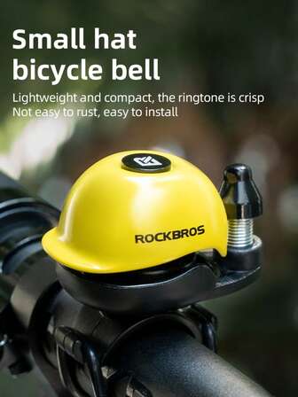 1 件迷你自行车铃，声音清晰响亮，4 种鲜艳颜色黑色/蓝色/黄色/粉色，360° 旋转底座，弹簧铃声，骑行配件