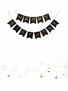 Happy Birthday Banner, Shiny Gold Funny Birthday Party Supplies, Suitable For Boys Girls Birthday Party, Birthday Decoration, Baby Room Hanging Decor, Baby Shower - Multicolor - View 8